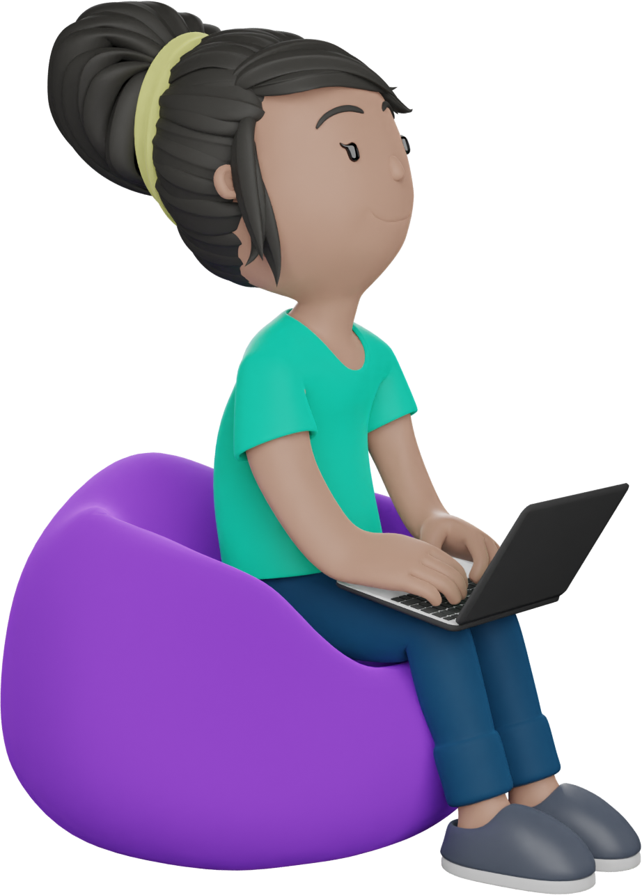 jeune femme assise utilisant son ordinateur portable